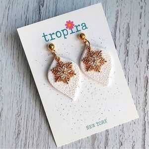 Artisan CZ Sparkly Snowflake Earrings